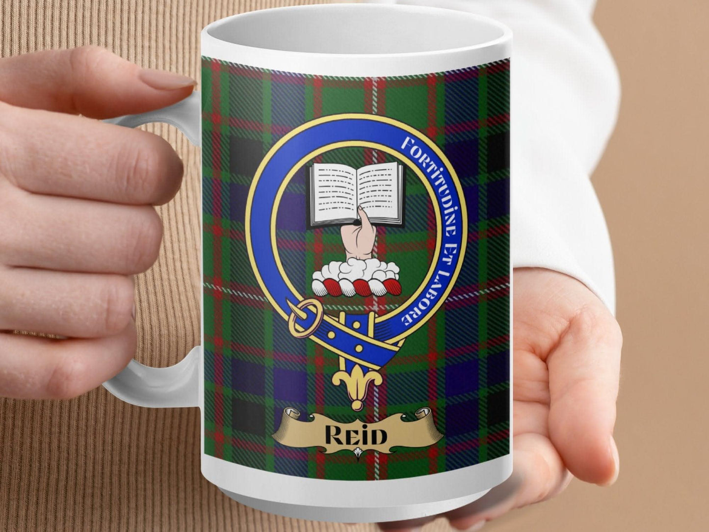 Custom Clan Reid Tartan Crest Ceramic Mug product