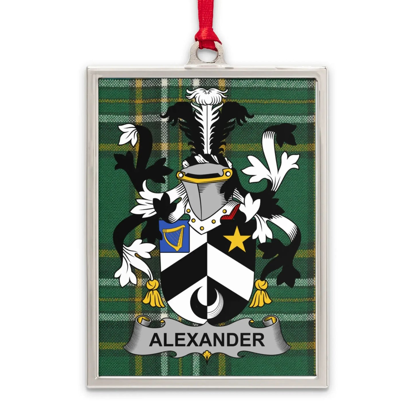 Alexander Family Crest Plaid Design Ornament product