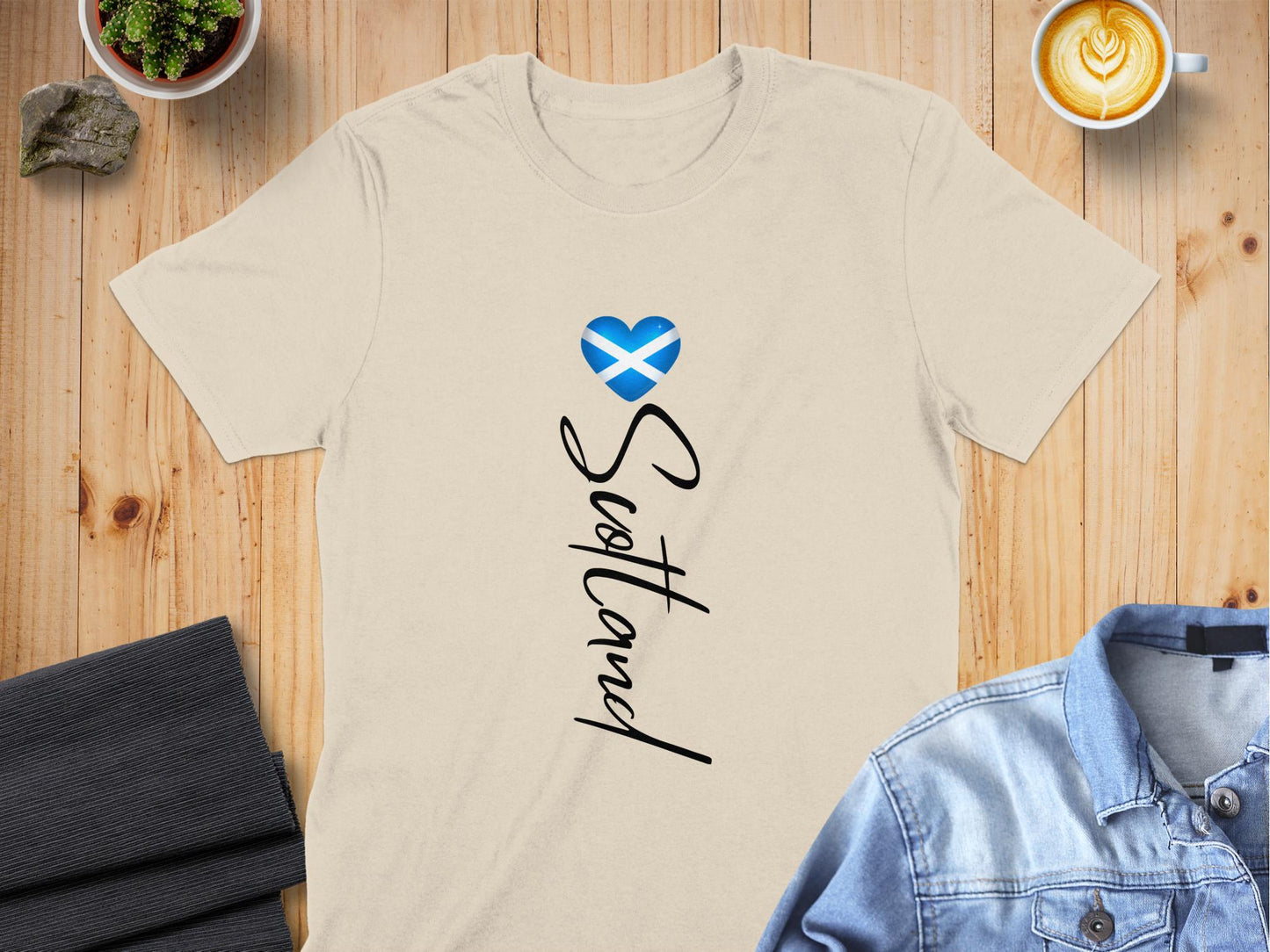 Scotland Heart with Text Vertical Design T-Shirt - Living Stone Gifts