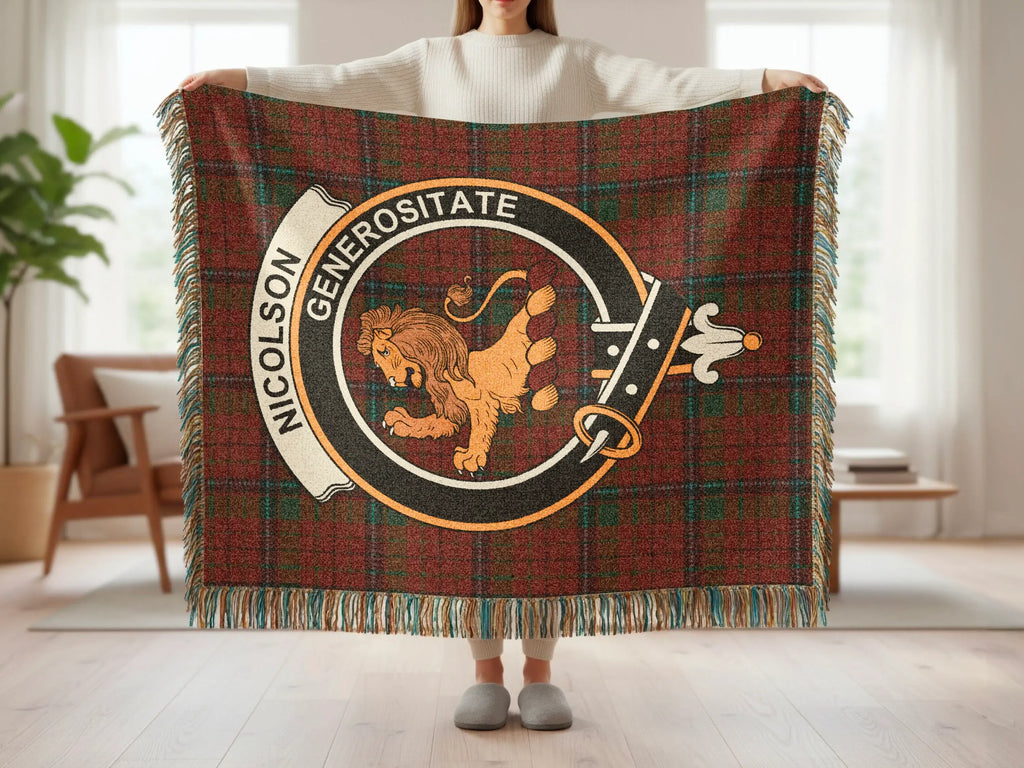 Nicholsons Generositate Lion Crest Tartan Blanket