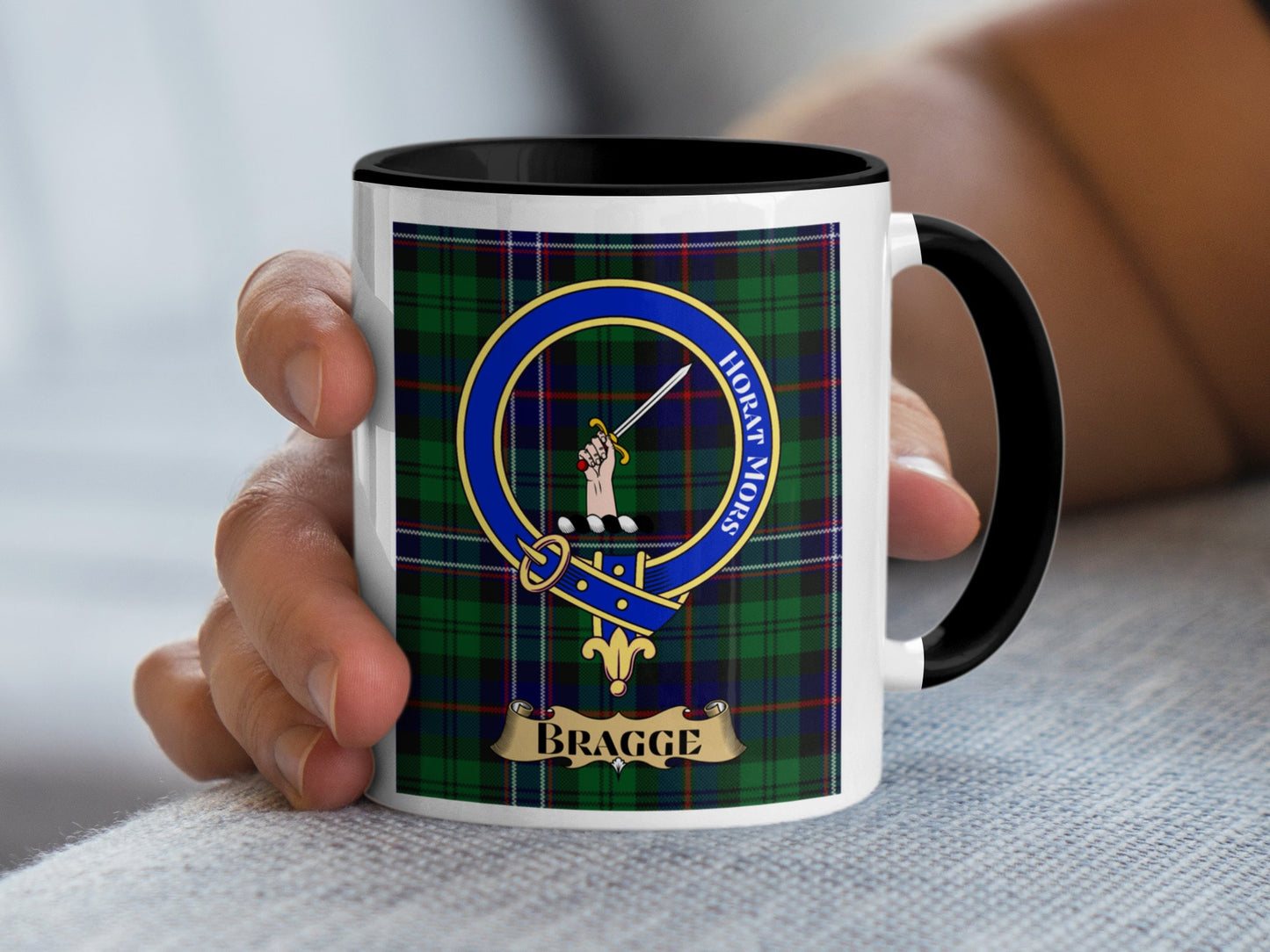 Stylish Bragge Plaid Pattern Design Novelty Ceramic Mug - Living Stone Gifts