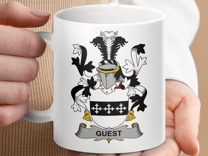 Guest Surname Irish Family Crest Mug - Celtic Ancestry Gifts
