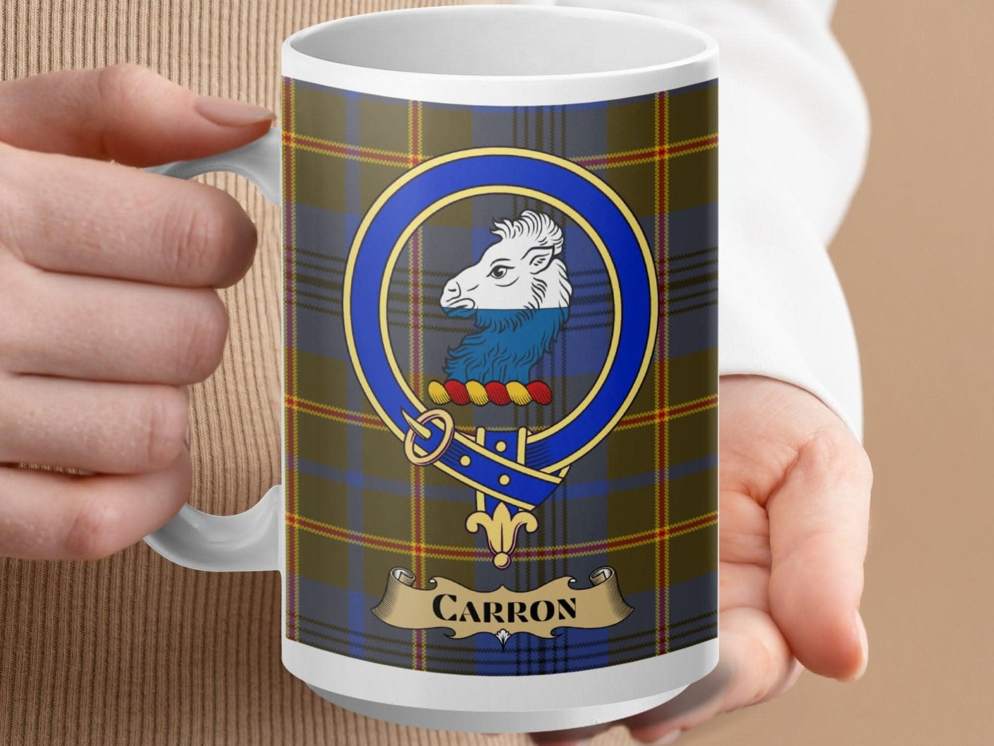 Carron Family Crest Tartan Coffee Mug product