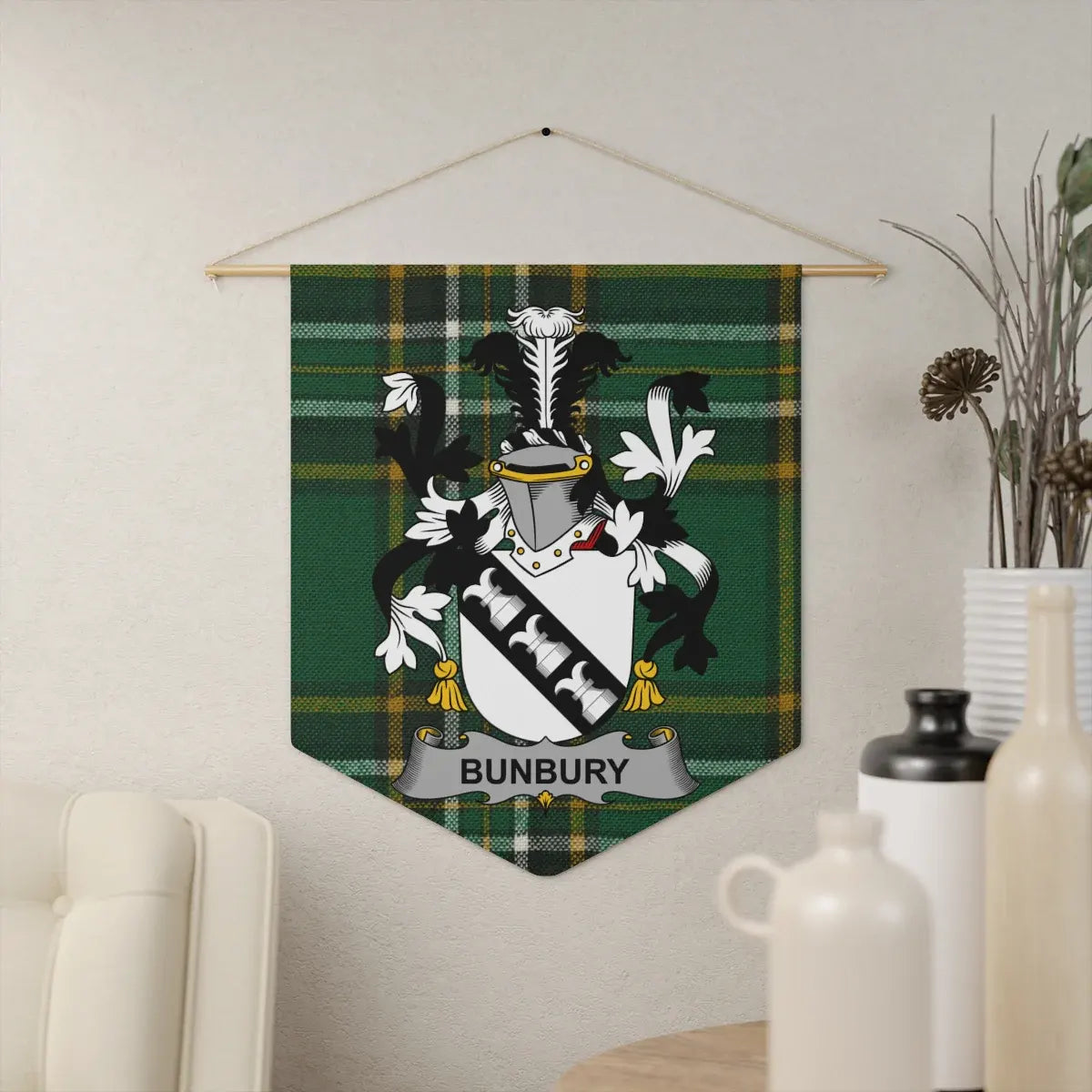 Bunbury Family Crest Tartan Wall Hanging product