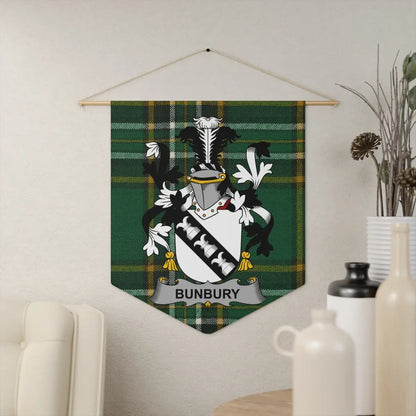 Bunbury Family Crest Tartan Wall Hanging product