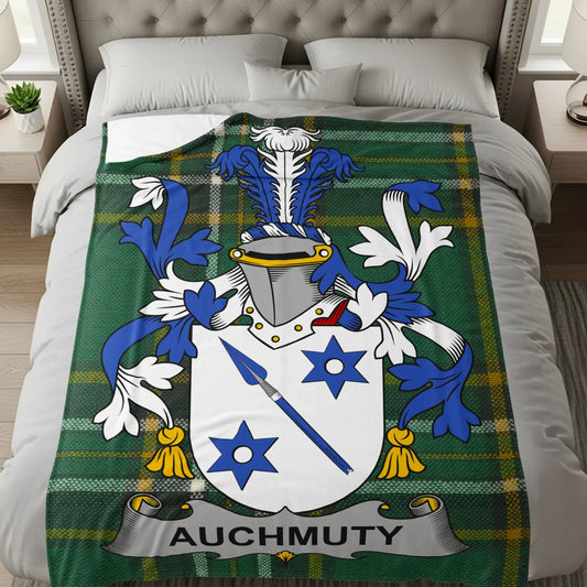 Auchmuty Family Crest Blanket Cozy Home Product