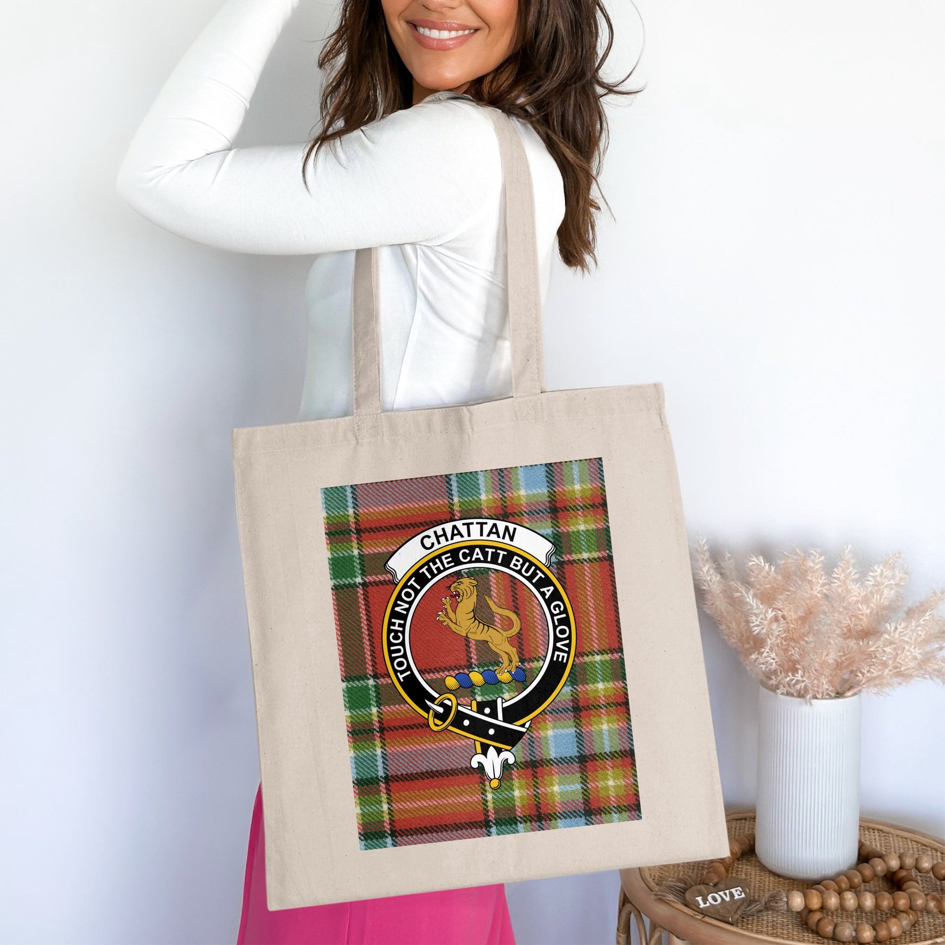 Chattan Clan Scottish Tartan Tote Bag - Living Stone Gifts