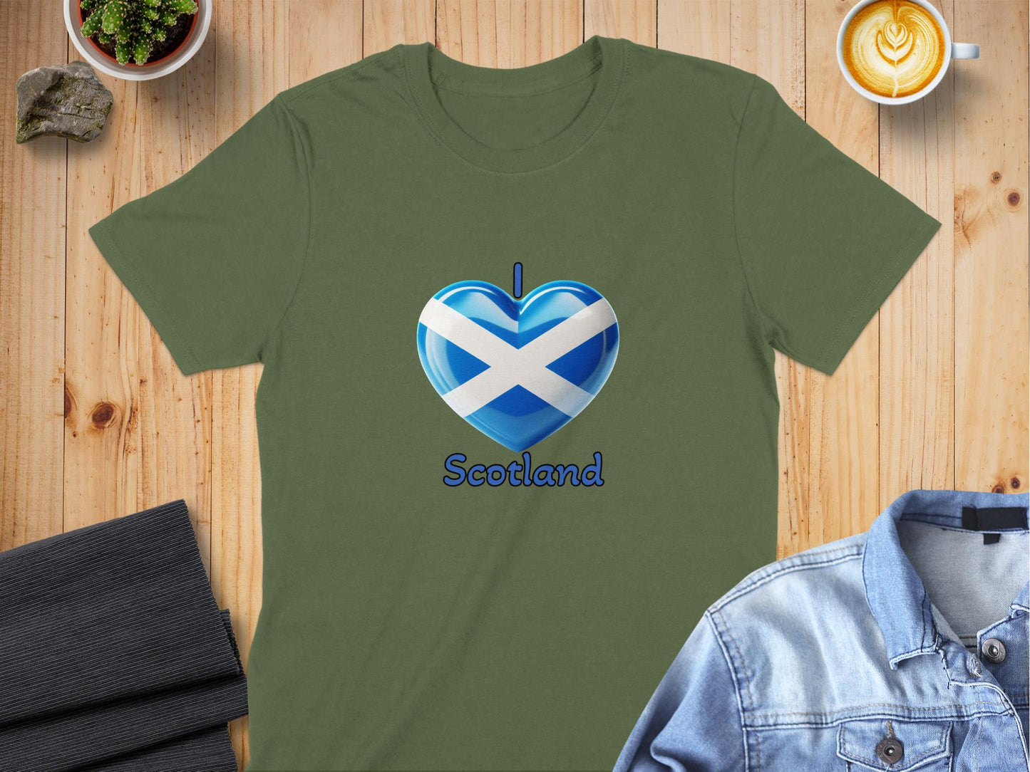 I Love Scotland Heart Flag Design T-Shirt - Living Stone Gifts