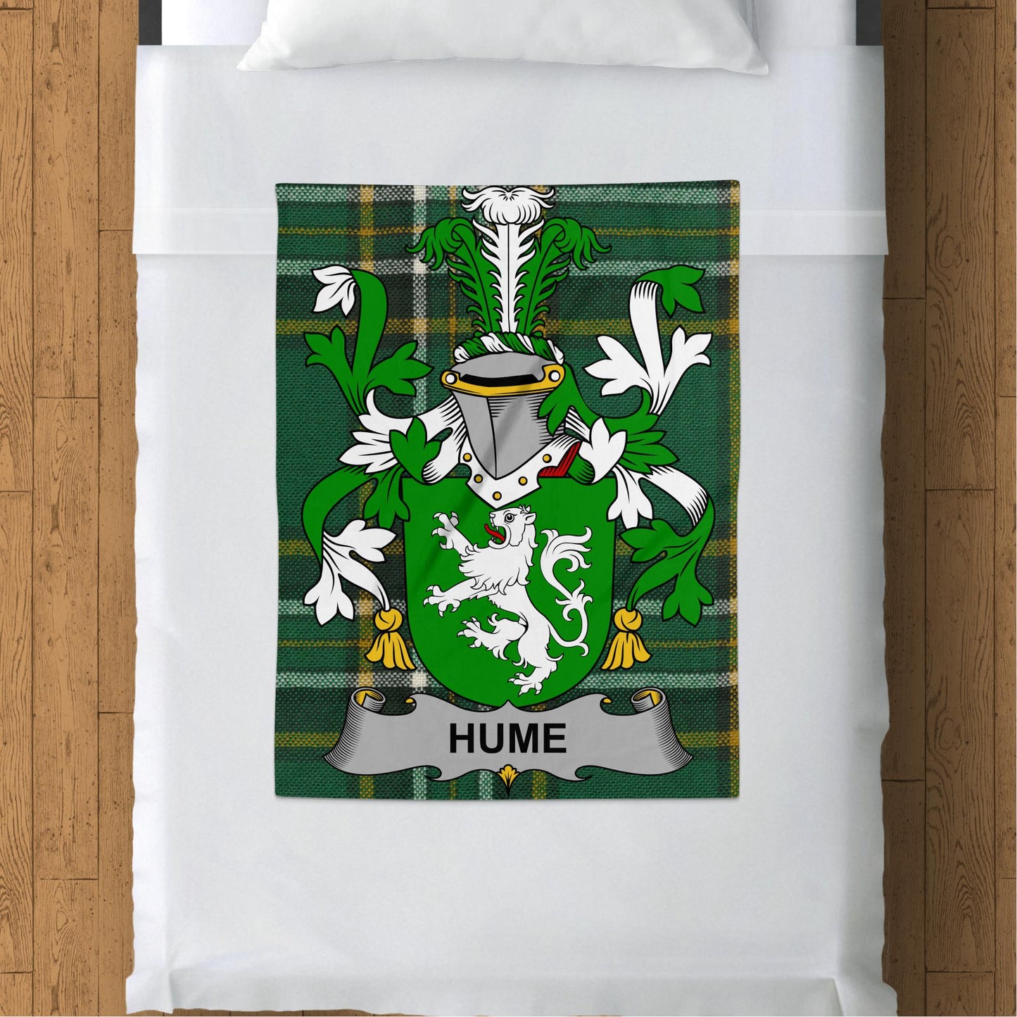 Hume Surname Irish Tartan Throw Blanket - Living Stone Gifts