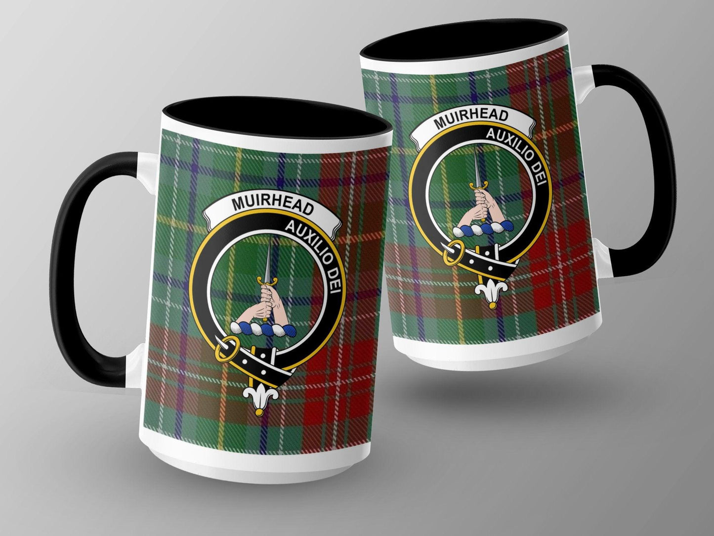 Muirhead Scottish Clan Crest Tartan Plaid Pattern Mug - Living Stone Gifts