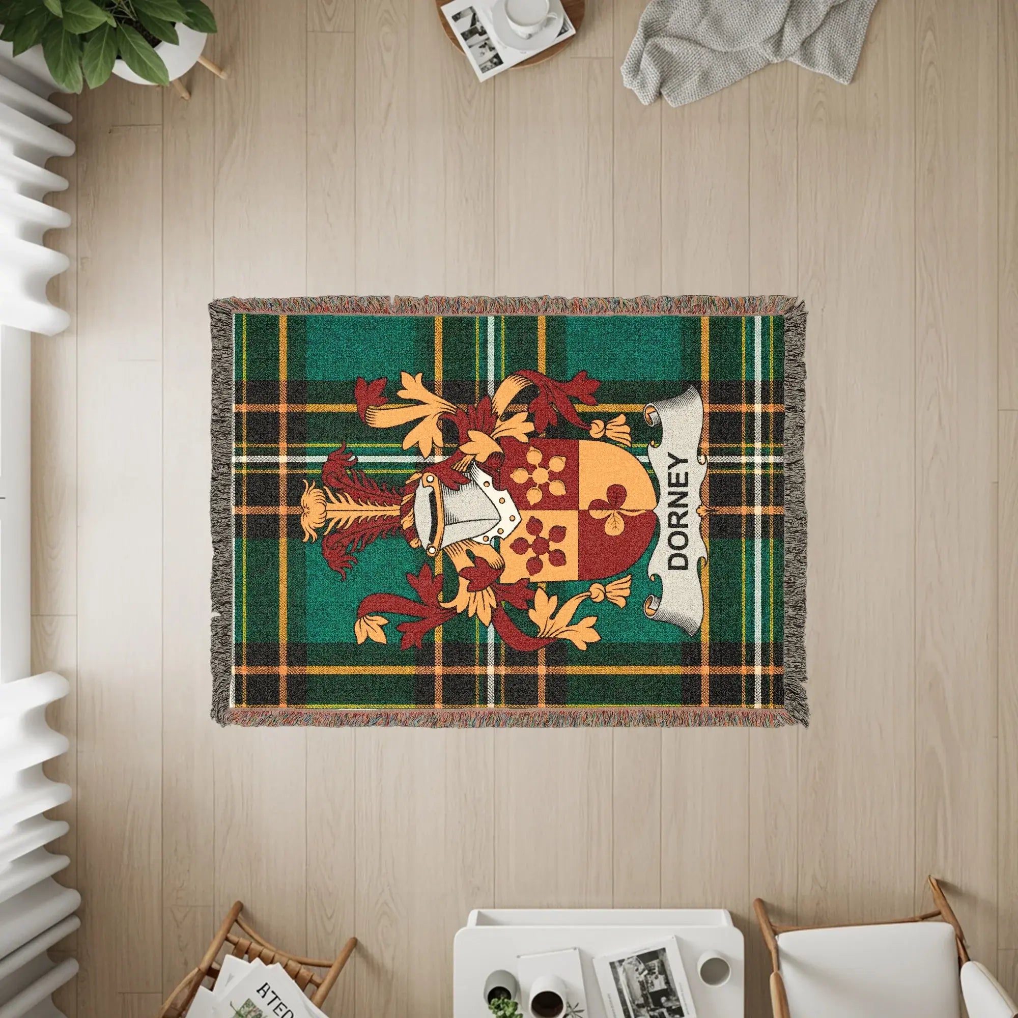 Dorney Family Crest Green Tartan Plaid product type
