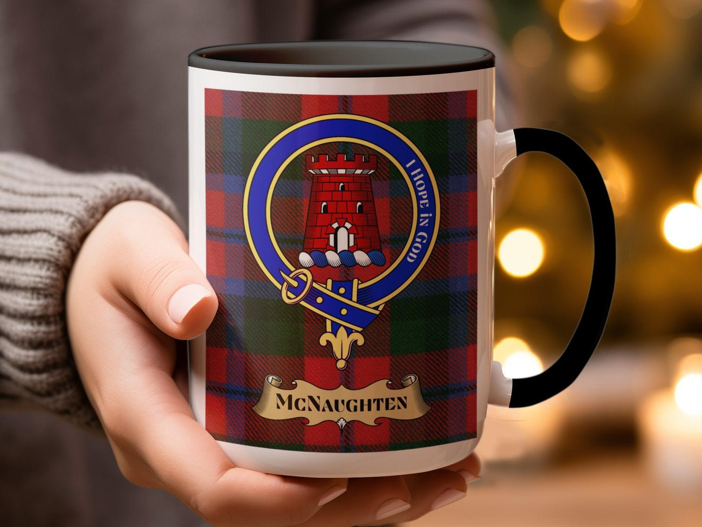 McNaughten Clan Crest Tartan Design Coffee Mug - Living Stone Gifts