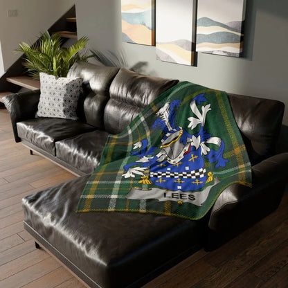 Personalized Lees Family Crest Plaid Blanket product