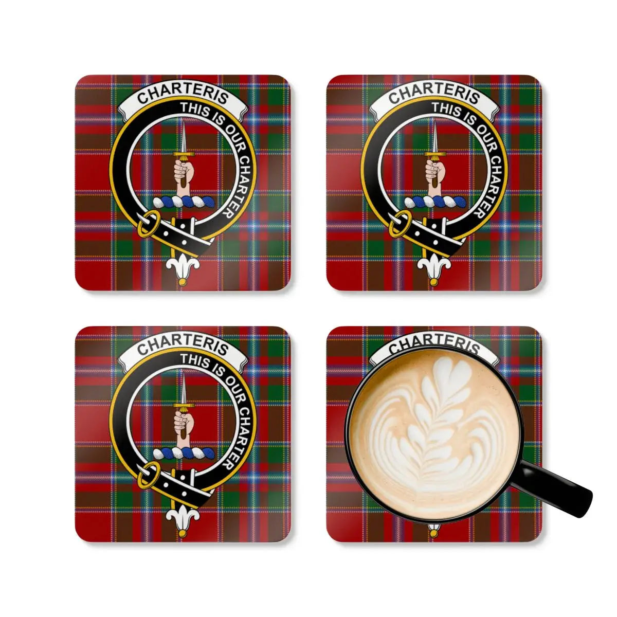 Charteris Crest Plaid Design Coaster Set product