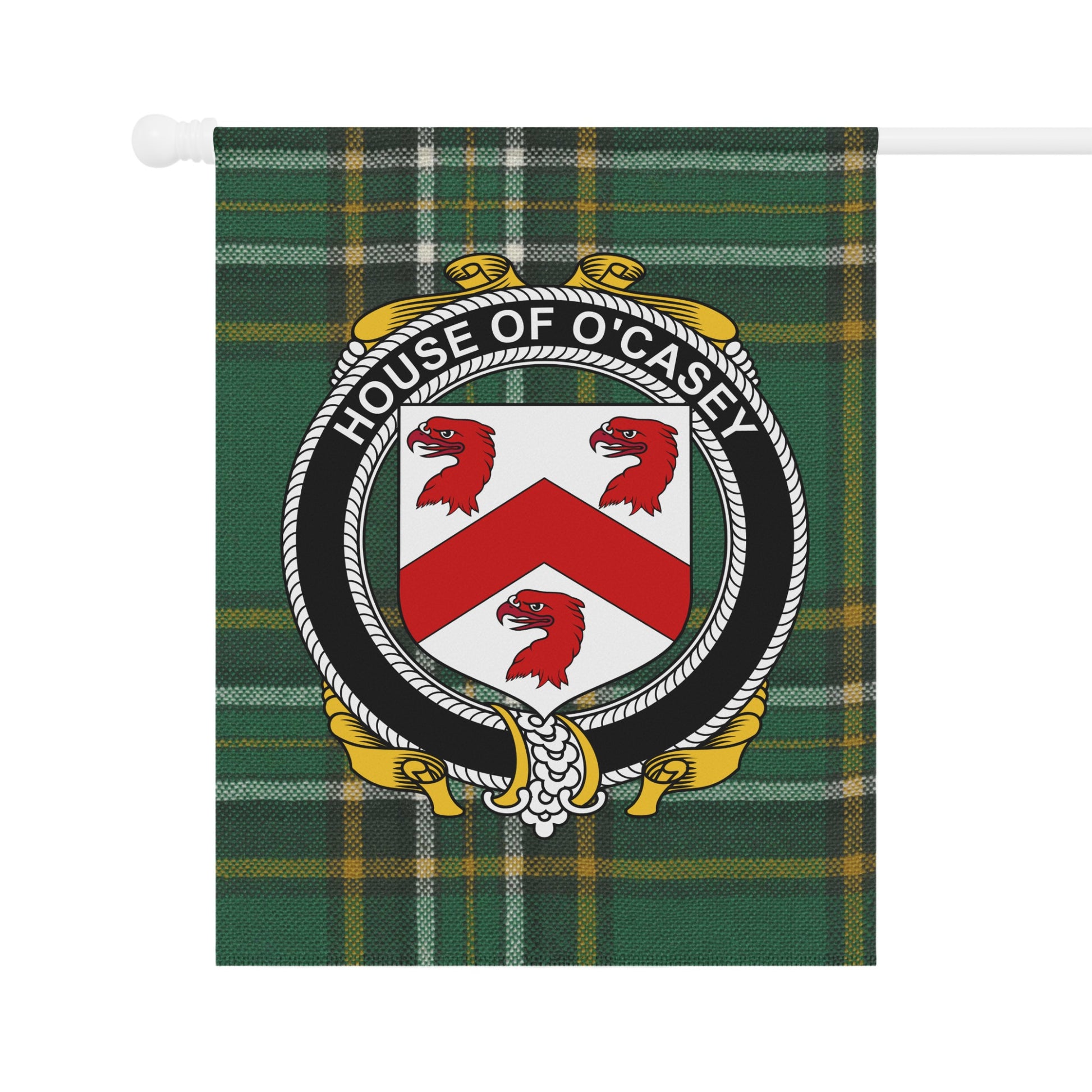 House of O'Casey Crest Plaid Pattern Flag