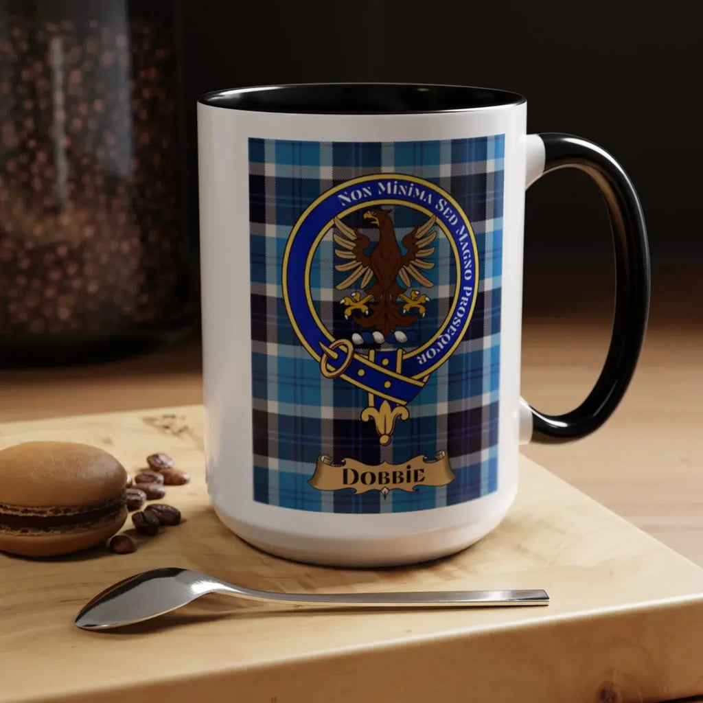 Personalized Dobbies Coat of Arms Plaid Design Mug