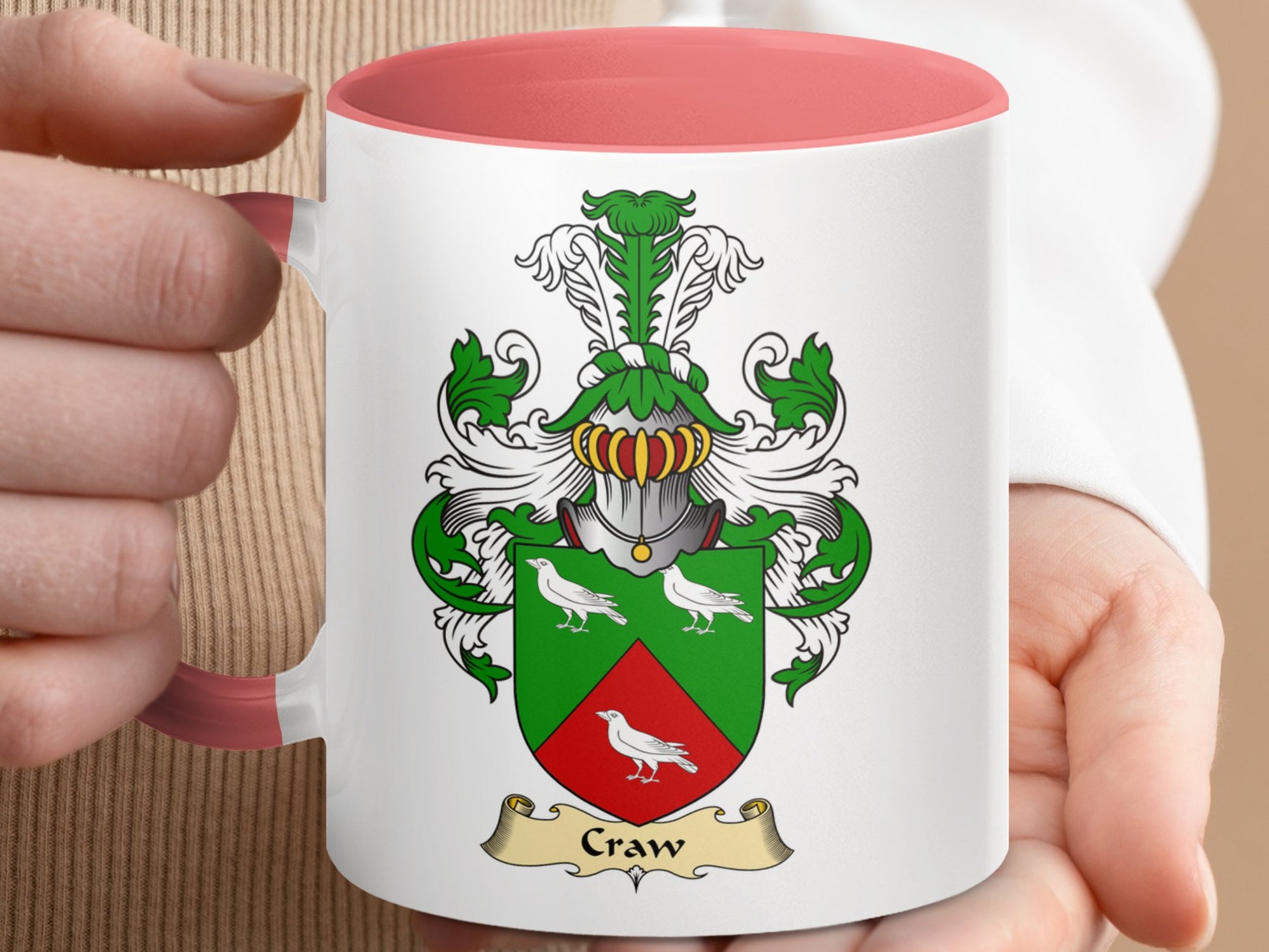 Craw Scottish Clan Coat of Arms Family Crest Mug - Living Stone Gifts