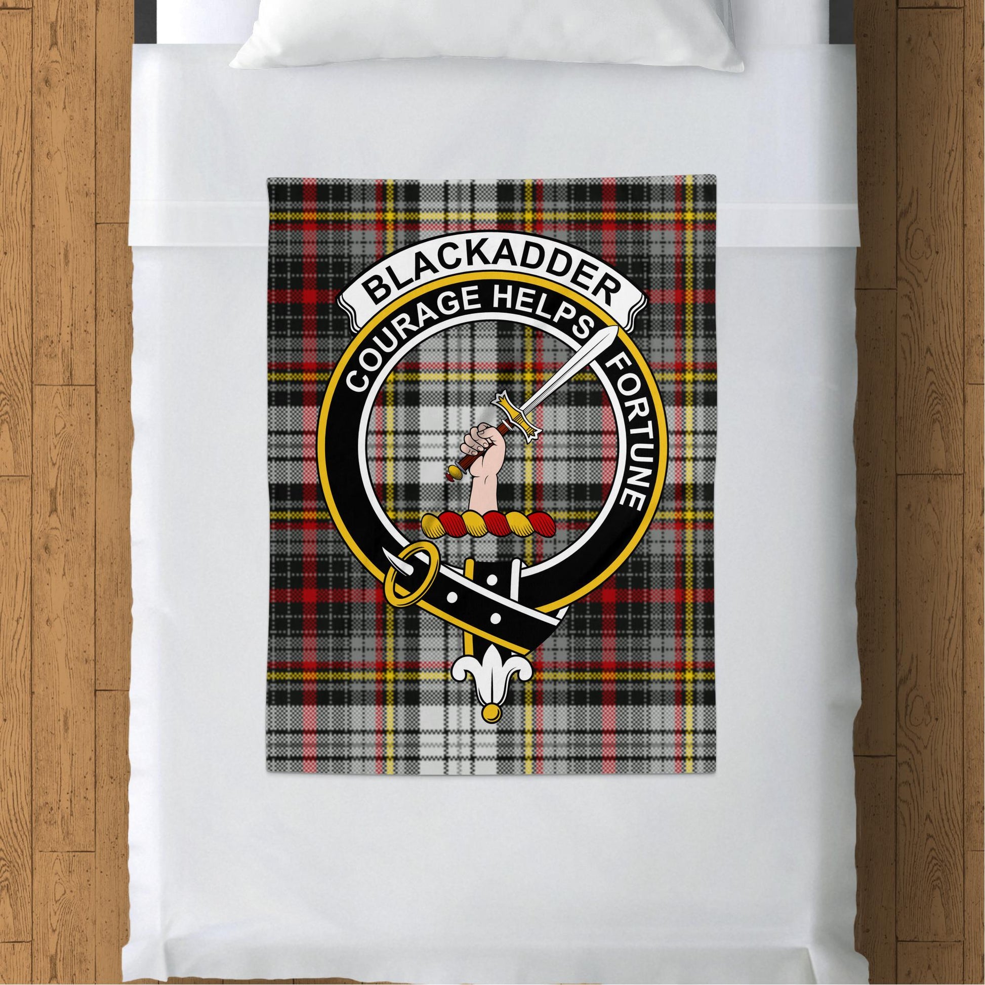 Scottish Clan Blackadder Crest Tartan Throw Blanket - Living Stone Gifts