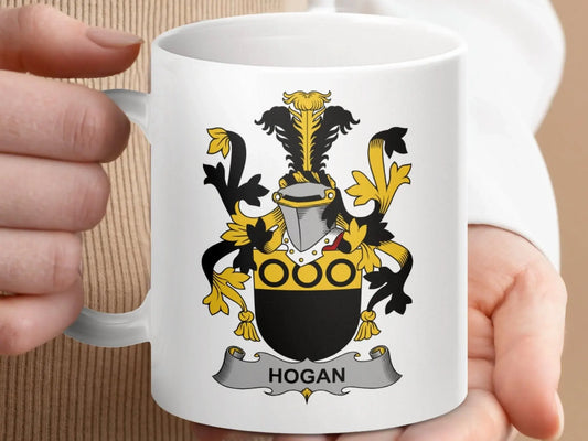 Hogan Surname Irish Coat of Arms Family Crest Honor Mug - Celtic Ancestry Gifts