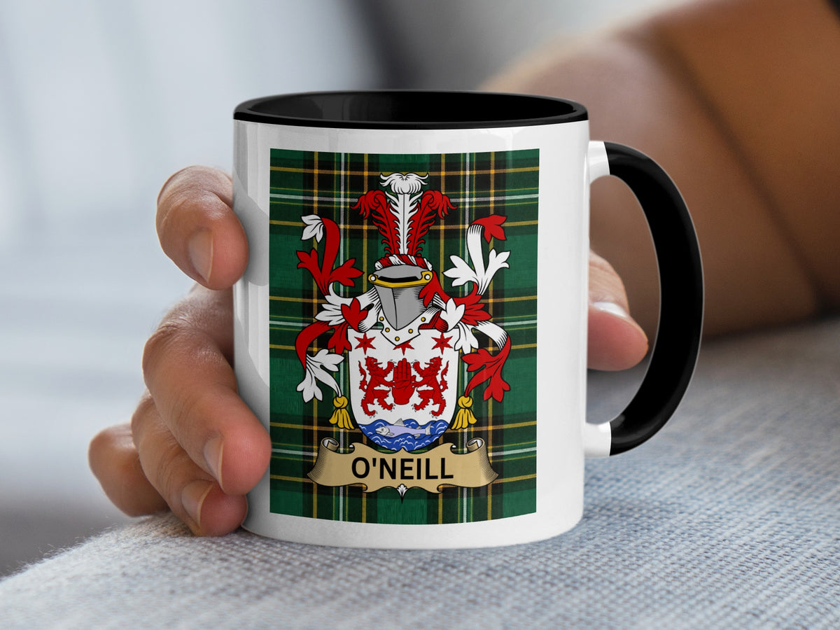 O'Neill Irish National Tartan family crest mug