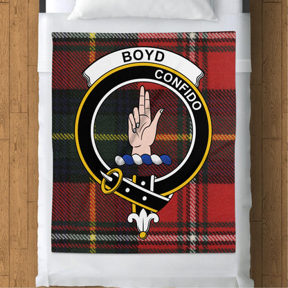 Scottish Clan Boyd Crest Tartan Throw Blanket - Living Stone Gifts