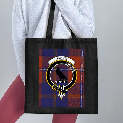 Clan Mackies Scottish Crest Tartan Tote Bag - Living Stone Gifts