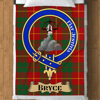 Scottish Clan Bryce Crest Tartan Throw Blanket - Living Stone Gifts