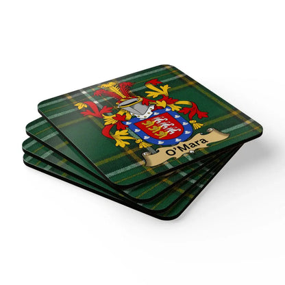 O'Mara Family Crest Tartan Pattern Coaster Set product