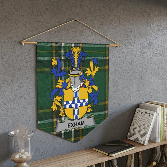 Custom Family Crest and Tartan Wall Hanging Product