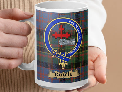 Scottish Clan Crest Tartan Design Bowie Mug - Living Stone Gifts