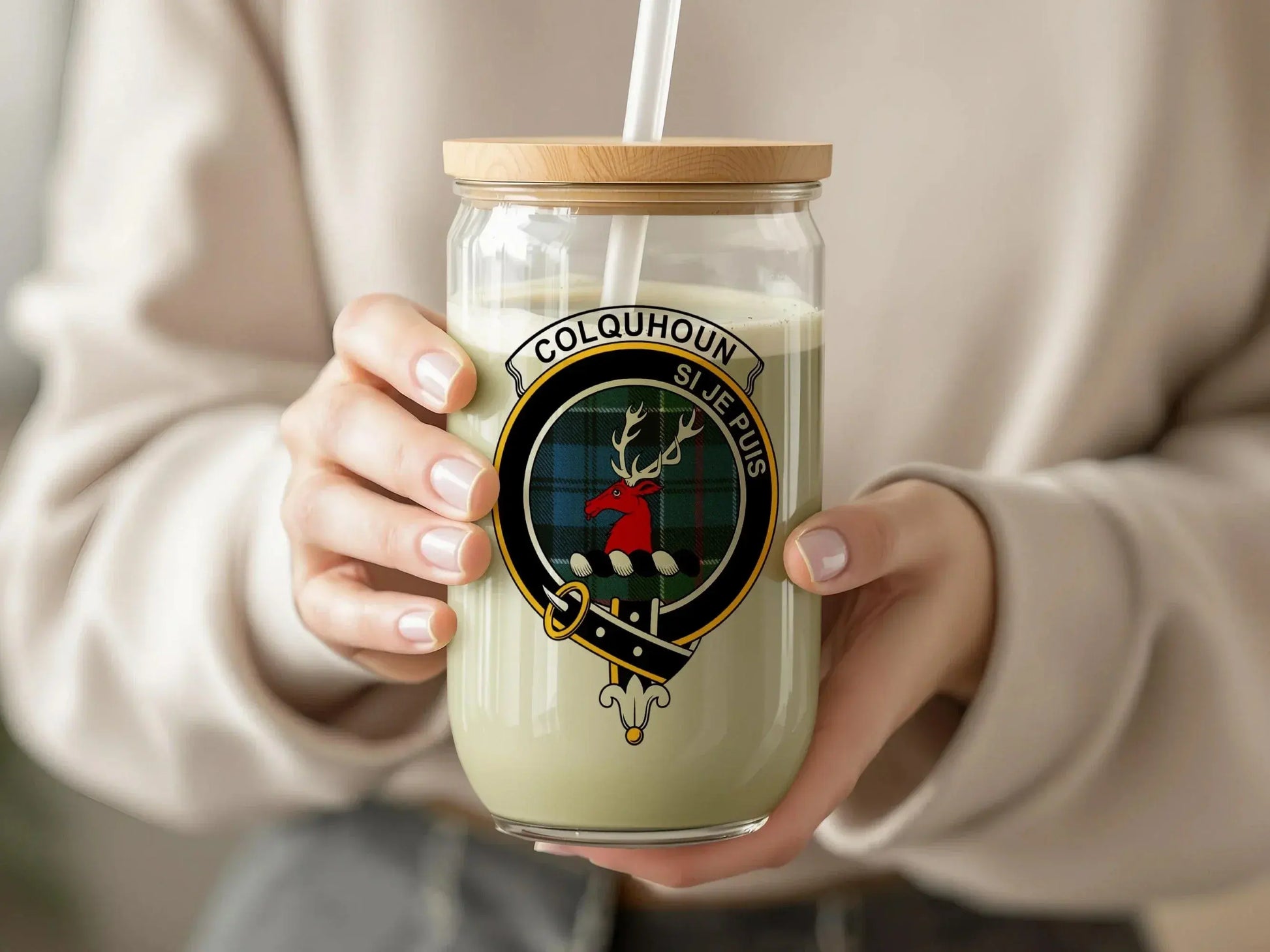 Colquhoun Crest Reusable Glass Beverage Container product