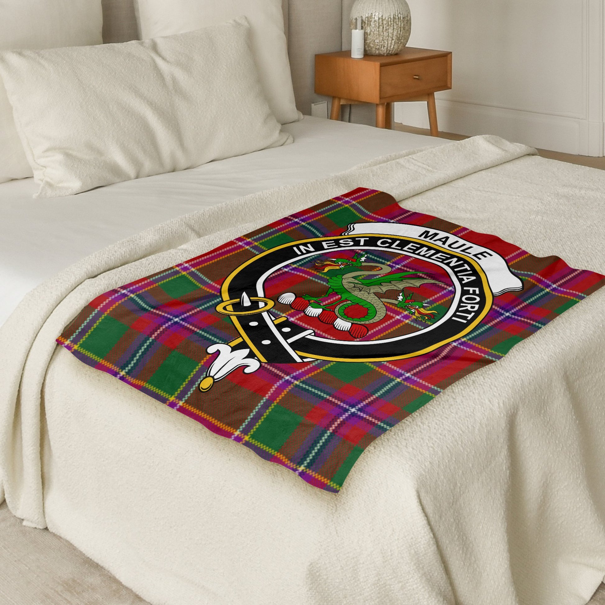 Scottish Clan Maule Tartan Throw Blanket - Living Stone Gifts