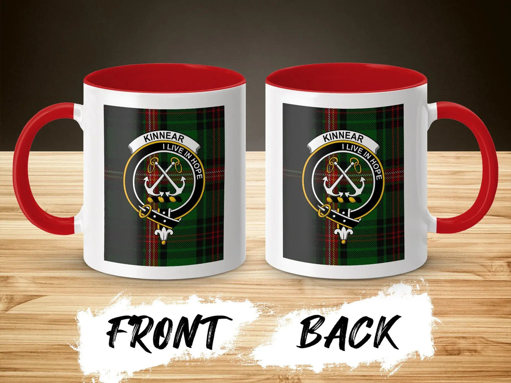 Kinnear I Live In Hope Front and Back Tartan Mug