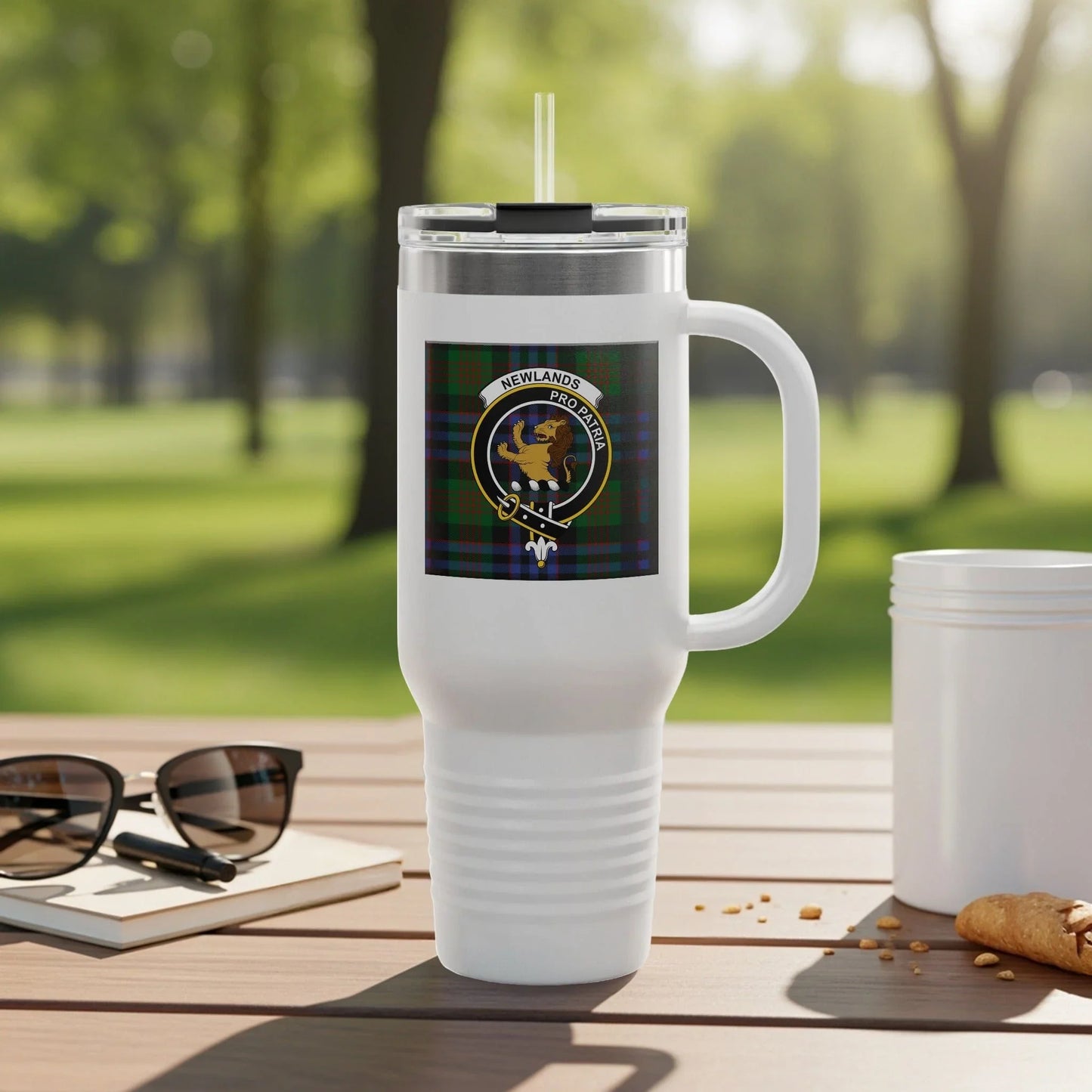 Stylish Large White Tumbler with Handle Drinkware product type