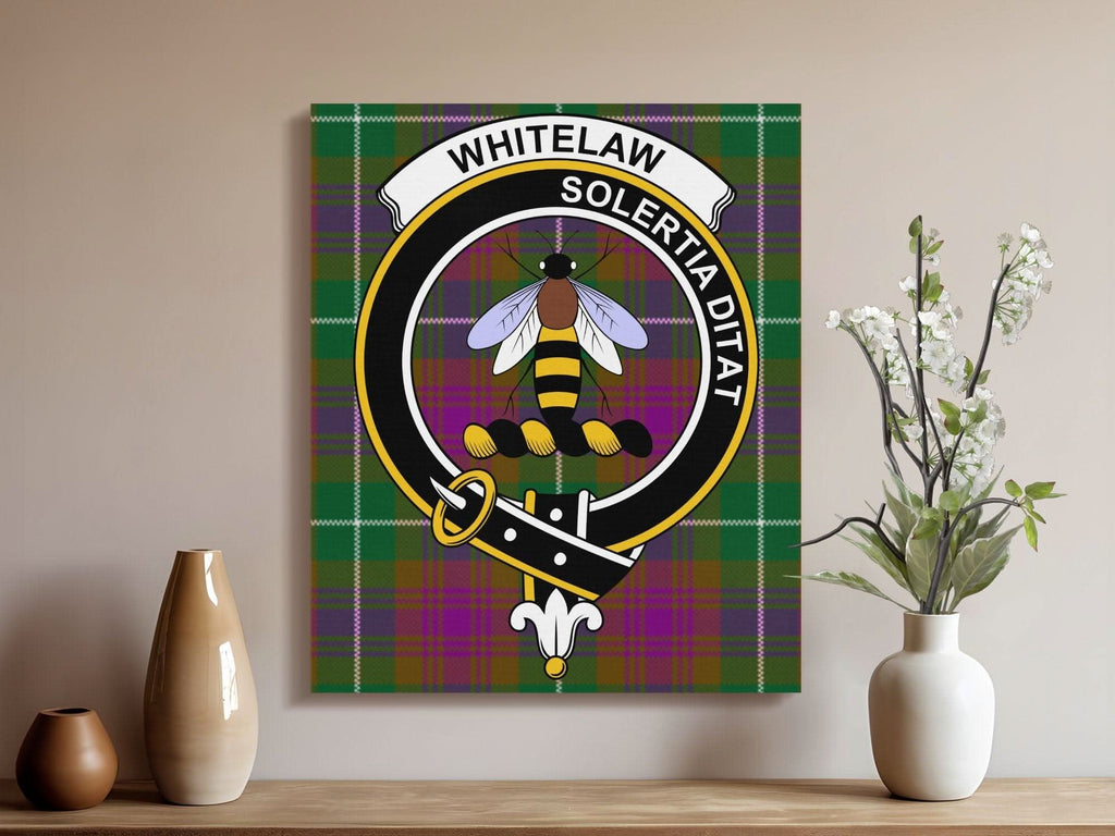 Whitelaw Scottish Clan Crest Tartan Poster Canvas Wrap - Celtic Ancestry Gifts