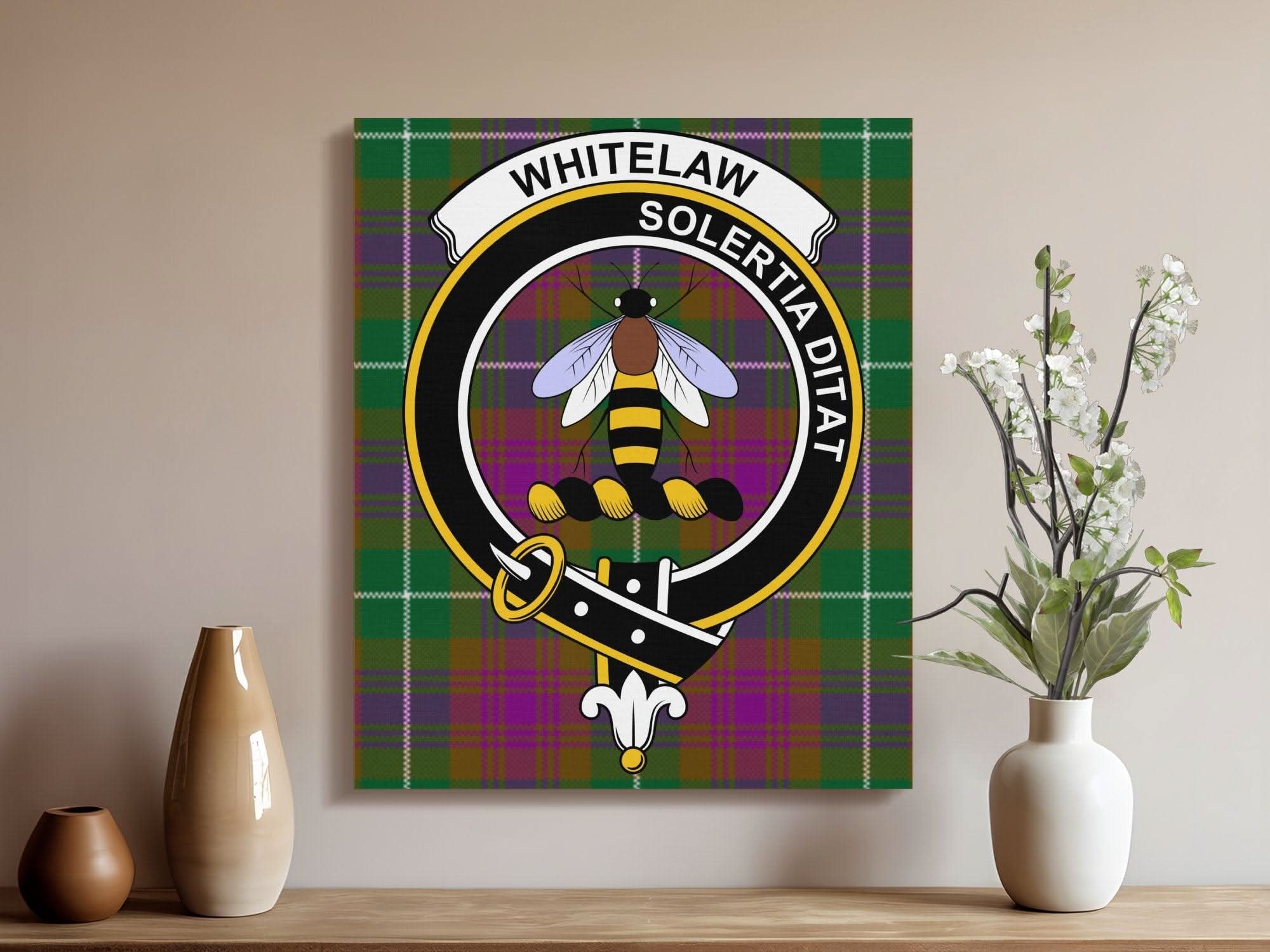 Whitelaw Scottish Clan Crest Tartan Poster Canvas Wrap - Celtic Ancestry Gifts