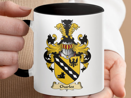 Clan Charles Scottish Coat of Arms Accent Coffee Mug - Living Stone Gifts