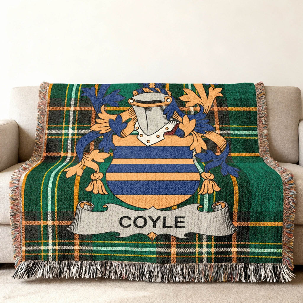 Coyle Family Crest Plaid Heraldry Throw Blanket