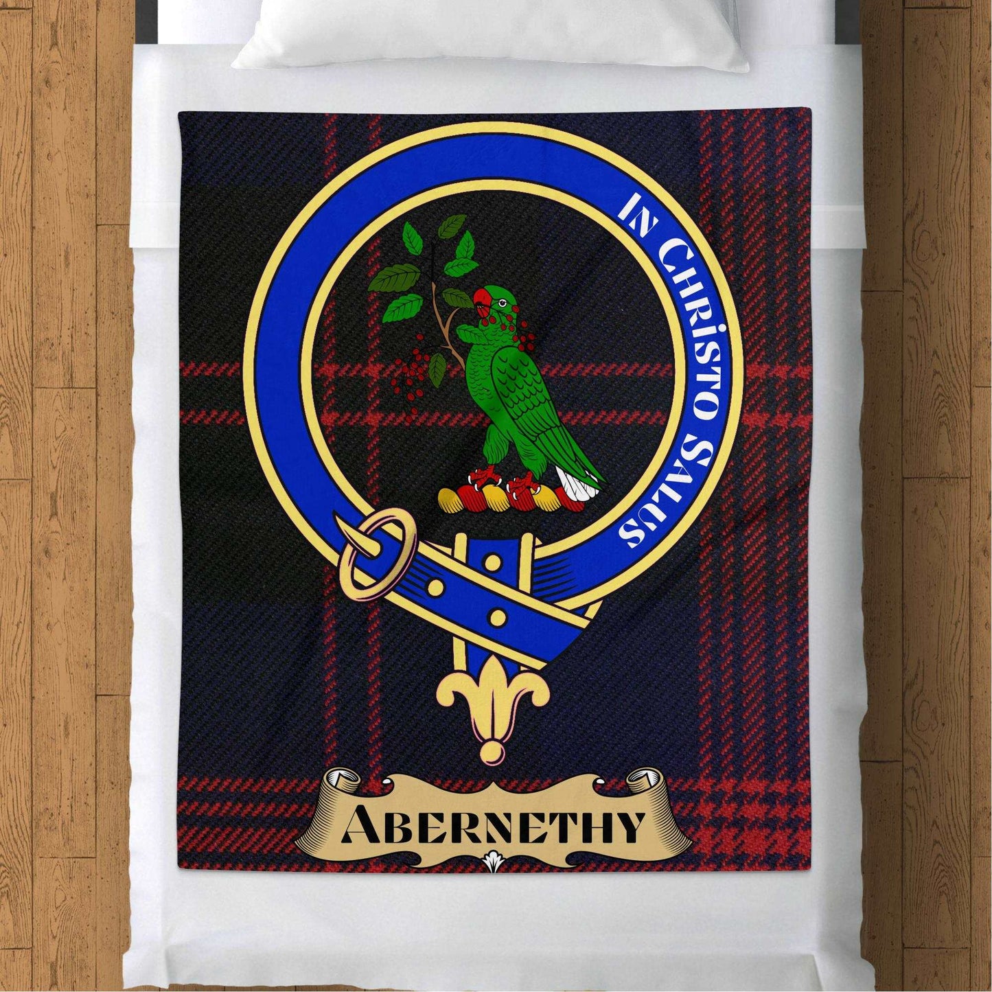 Abernethy Scottish Tartan Crest Throw Blanket - Living Stone Gifts