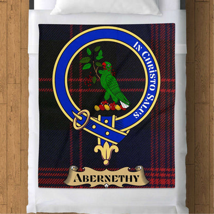 Abernethy Scottish Tartan Crest Throw Blanket - Living Stone Gifts