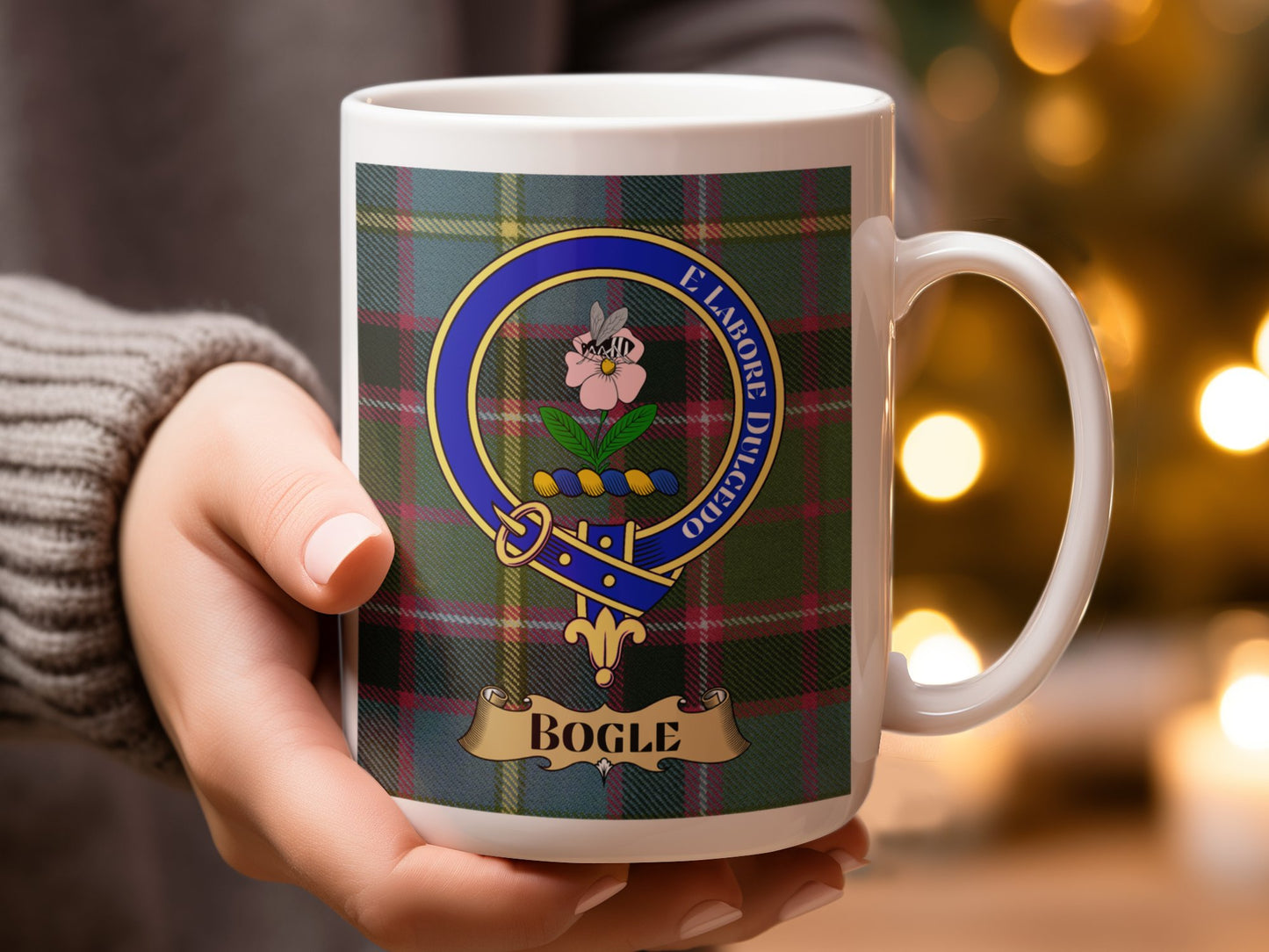 Vibrant Tartan Print with Enchanting Bogle Emblem Mug - Living Stone Gifts