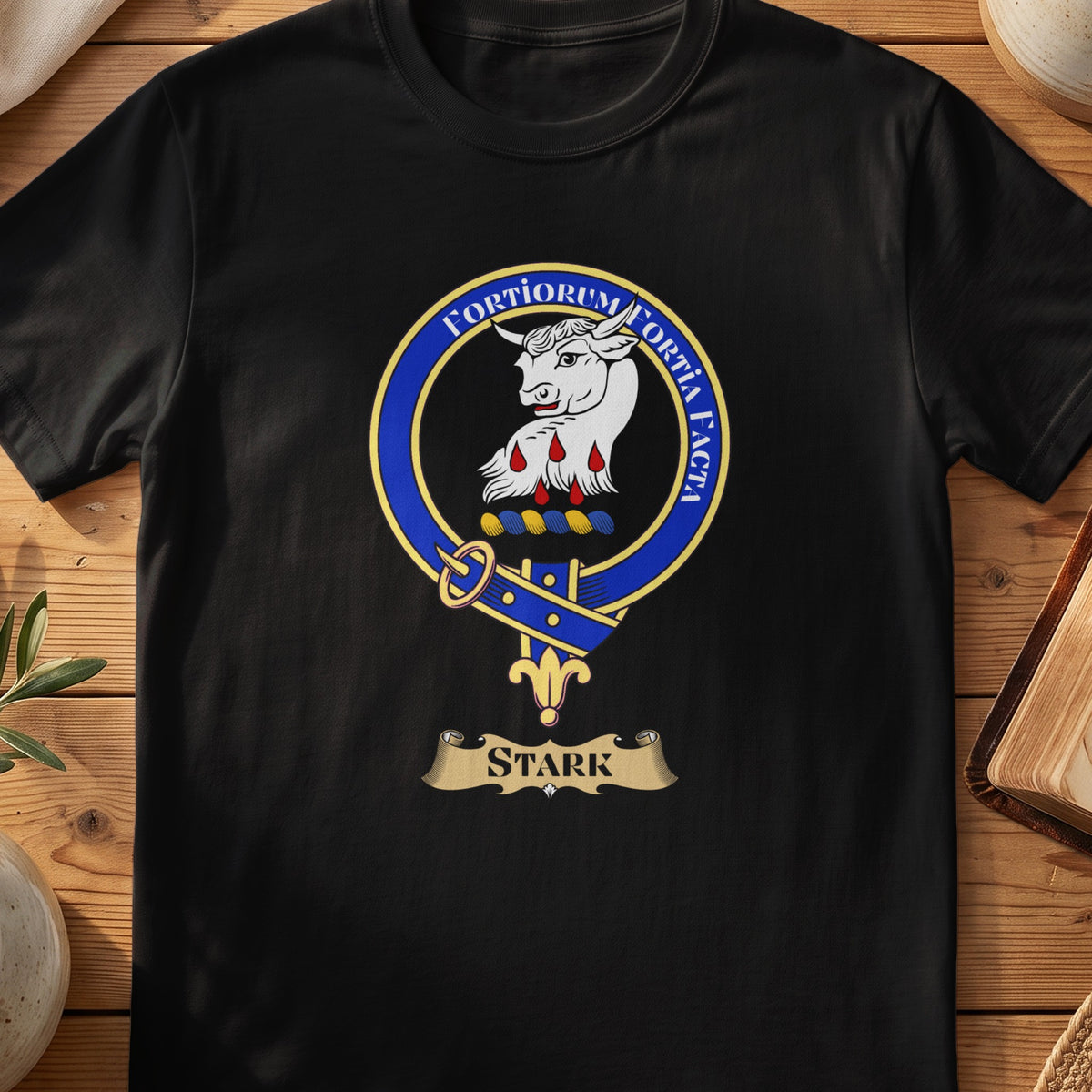 Stark Scottish clan crest T-shirt in Black
