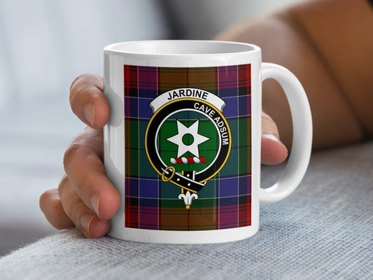 Jardine Clan Crest Scottish Heritage Tartan Pattern Mug - Living Stone Gifts