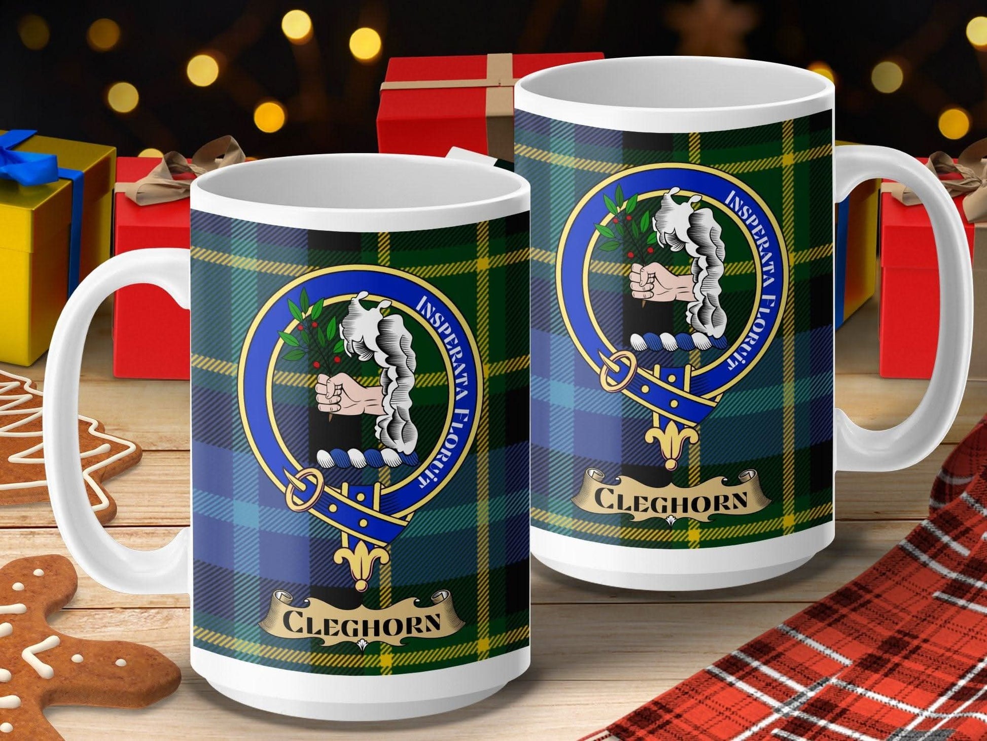 Cleghorn Scottish Clan Tartan Pattern Mug product type
