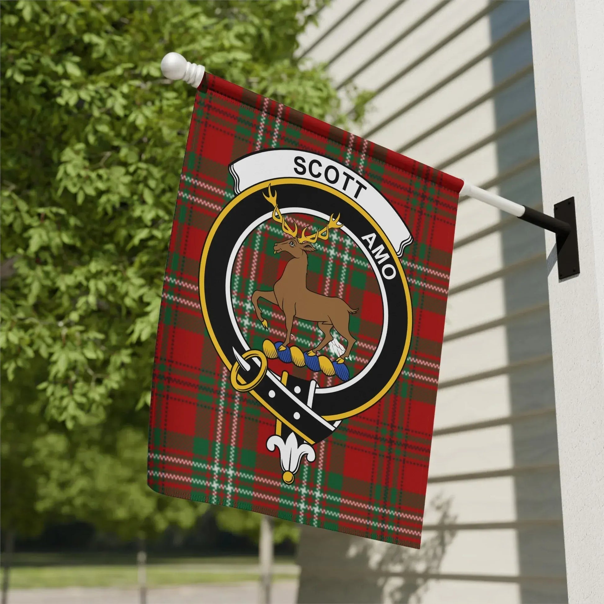 Scott Amo Clan Crest Plaid Outdoor Flag product