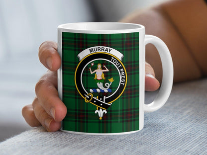 Murray Clan Tartan Crest Stylish Scottish Mug - Living Stone Gifts