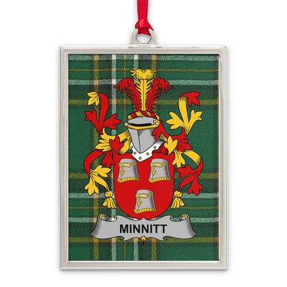 Minnitt Family Crest Green Plaid Rectangular Ornament product