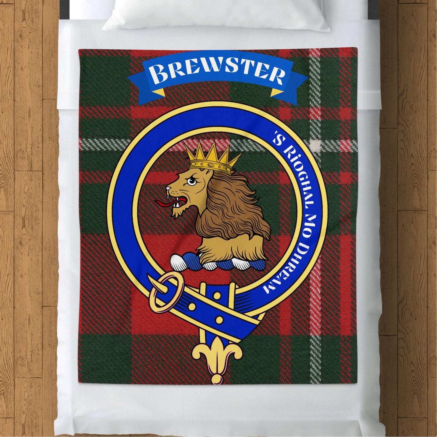 Brewster Family Crest Scottish Tartan Throw Blanket - Living Stone Gifts