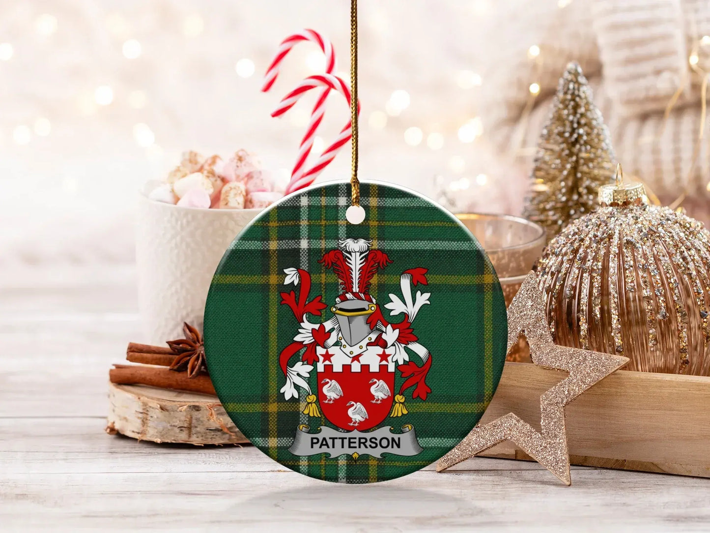 Patterson Family Crest Plaid Christmas Ornament product