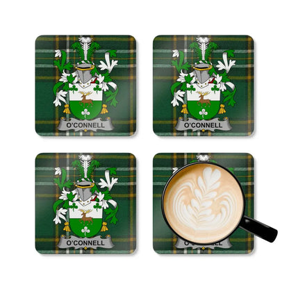 O'Connell Family Crest Plaid Pattern Coaster product